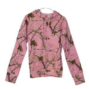 Lady Bug Camo Hoodie Pink Realtree Camouflage Full Zip Hoodie Womens M